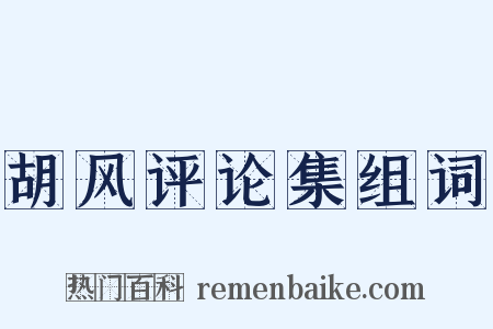 胡风评论集组词是什么意思的图片